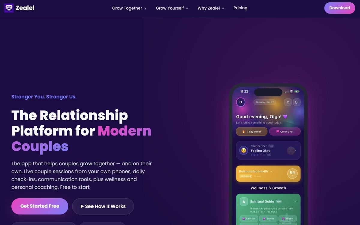 Zealel — AI couples wellness app